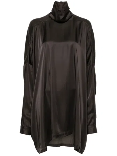 RICK OWENS TABARD SATIN BLOUSE