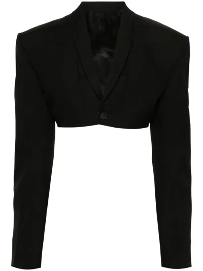 RICK OWENS TATLIN STRAP-DETAIL CROPPED BLAZER