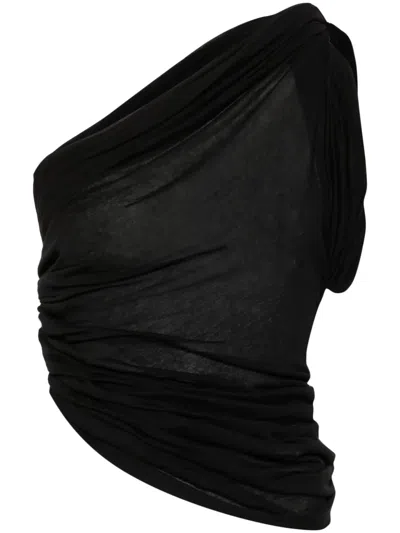 RICK OWENS TWIST ASYMMETRIC T-SHIRT