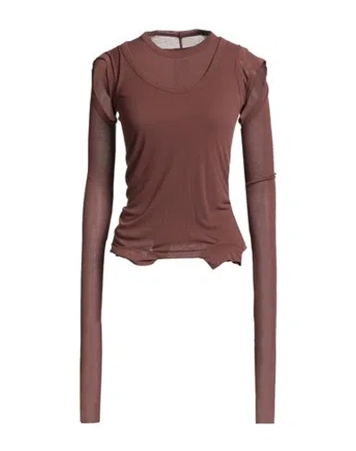 RICK OWENS RICK OWENS WOMAN SWEATER CHOCOLATE BROWN SIZE 4 VISCOSE, SILK