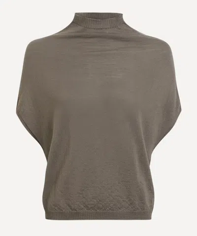 RICK OWENS RICK OWENS WOMEN'S MAGLIA ASYMMETRIC WOOL TOP