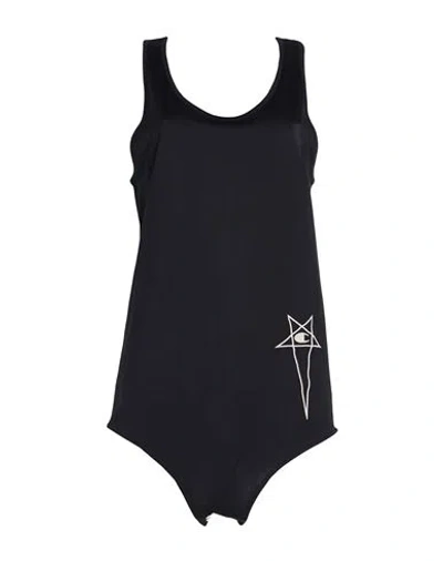 RICK OWENS X CHAMPION RICK OWENS X CHAMPION WOMAN BODYSUIT BLACK SIZE S COTTON