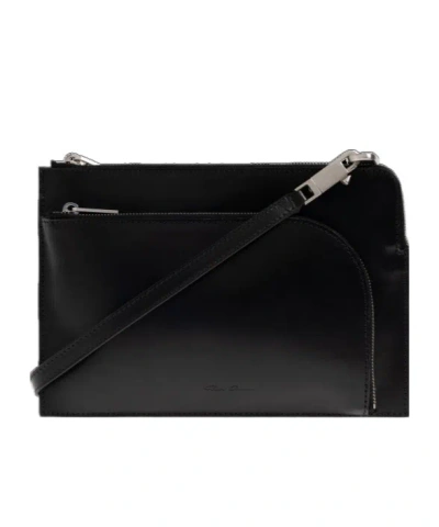 RICK OWENS RICK OWENS LOGO EMBOSSED ZIPPED SHOULDER BAG