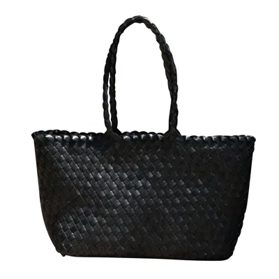 RIMINI WOMEN'S LEATHER TOP HANDLE BAG 'MAURA' - BLACK