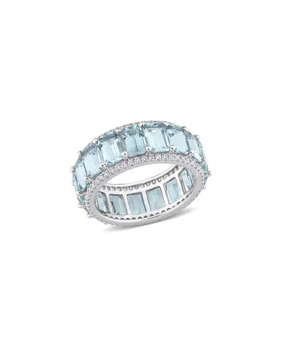 RINA LIMOR RINA LIMOR 14K 10.00 CT. TW. DIAMOND & AQUAMARINE ETERNITY RING