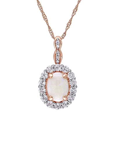 RINA LIMOR RINA LIMOR 14K ROSE GOLD 1.50 CT. TW. DIAMOND & GEMSTONE PENDANT NECKLACE
