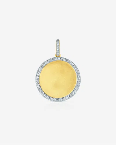 RING CONCIERGE PAVÉ BORDER ENGRAVABLE ROUND PENDANT