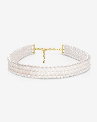 RING CONCIERGE THREE ROW PEARL CHOKER