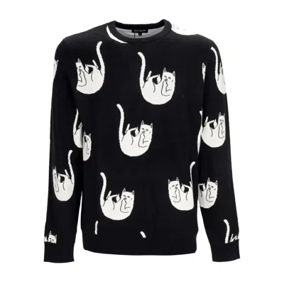 RIPNDIP MEN'S FALLING NERM KNIT SWEATER BLACK