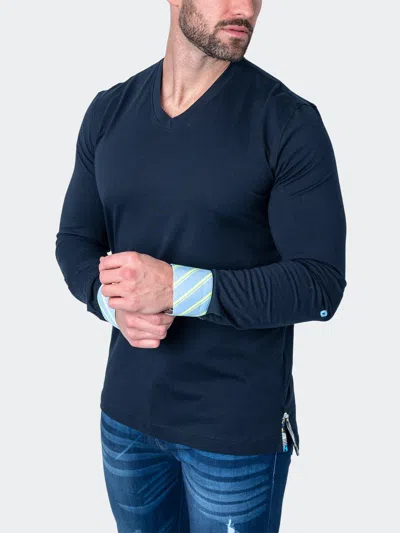 RISE V-NECK EDISONSOLIDVERVE BLUE