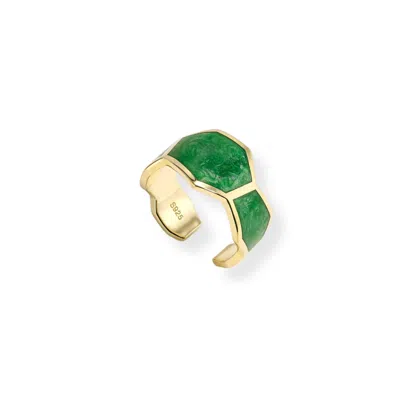 RISQUE WOMEN'S GOLD / GREEN DEMETRA RING
