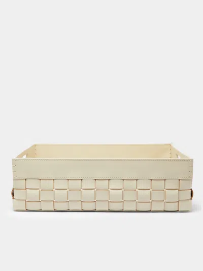 RIVIERE BARCELONA WATER-RESISTANT LEATHER LARGE TOWEL BASKET