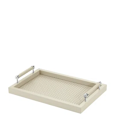 RIVIERE LEATHER WOVEN DIANA TRAY