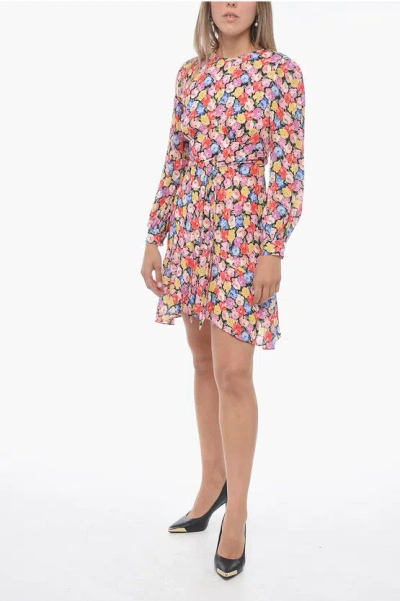 RIXO LONDON Flared EDITH Minidress with Lurex Floral Motif