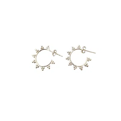 RIZE WOMEN'S GRANULATED MINI HOOP EARRINGS - SILVER