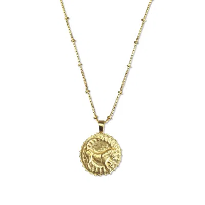 RIZE WOMEN'S LEO ZODIAC MANIFESTING NECKLACE DOUBLE SIDED - GOLD VERMEIL