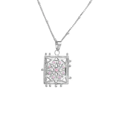 RIZE WOMEN'S SILVER / PINK UDAIPUR STAR TALISMAN NECKLACE - ROSE QUARTZ