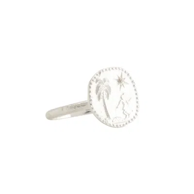 RIZE WOMEN'S SILVER / WHITE VOYAGER PALM RING - STERLING SILVER