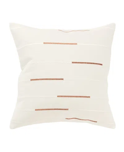 RIZZY HOME GLAM STRIPED WOVEN DECORATIVE PILLOW, 20" X 20"