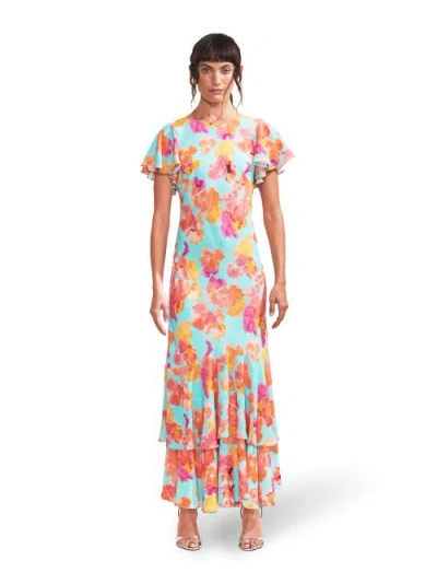 RO&ZO RO&ZO HAZEL FLORAL FRILL SLEEVE DRESS