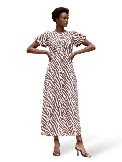 RO&ZO RO&ZO PUFF SLEEVE MIDI DRESS