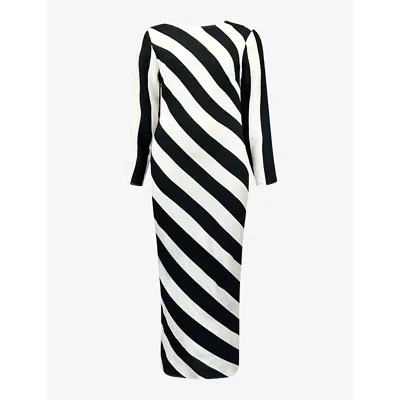 RO&ZO WOMENS MONO CLARA STRIPE-PRINT WOVEN MAXI DRESS