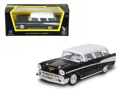 ROAD SIGNATURE 1957 CHEVROLET NOMAD BLACK WITH WHITE TOP 1/43 DIECAST MODEL CAR BY ROAD SIGNATURE