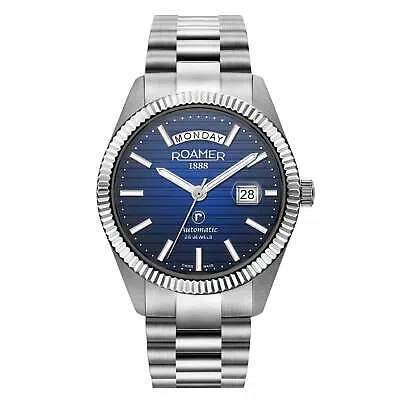 ROAMER ROAMER 981666 41 45 50 DAYDATE II AUTOMATIC STEEL BRACELET WRISTWATCH