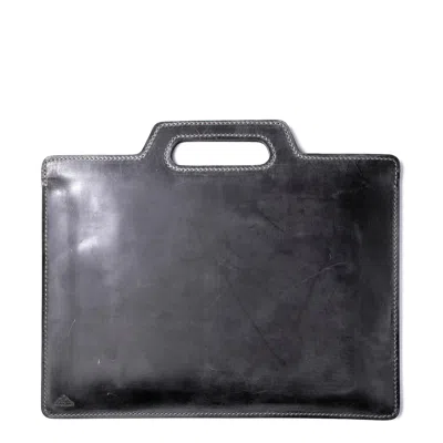 ROARCRAFT MEN'S FLAT DESIGN LEATHER PORTFOLIO - GREY