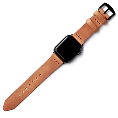 ROARCRAFT MEN'S NEUTRALS / ORANGE APPLE WATCH LEATHER BAND - MUSTARD