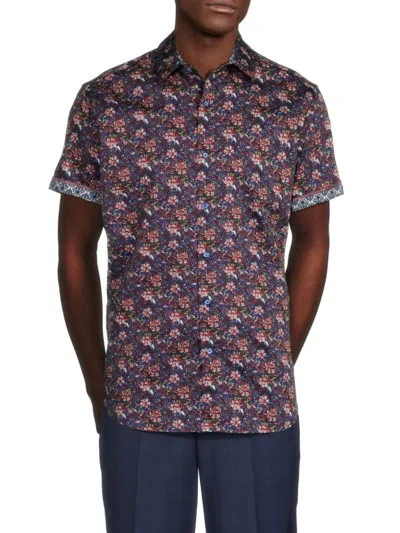 ROBERT GRAHAM MEN'S KEANE COTTON FLORAL SHIRT