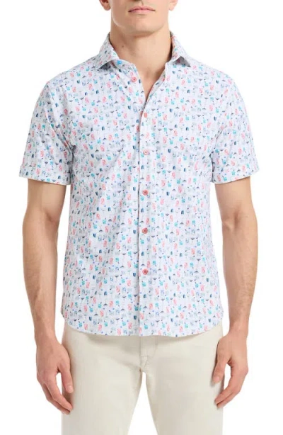 ROBERT GRAHAM ROBERT GRAHAM MIX & MATCH KNIT SHORT SLEEVE BUTTON-UP SHIRT