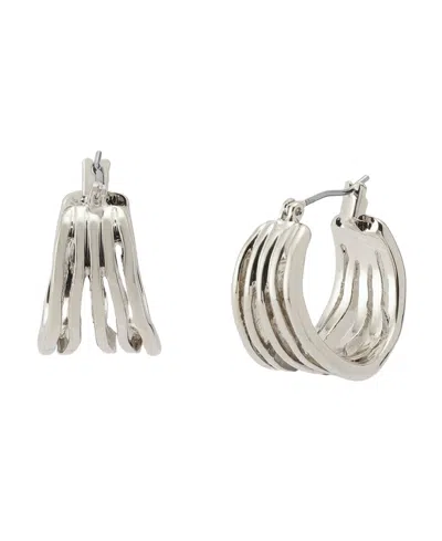 ROBERT LEE MORRIS SOHO SCULPTED MULTI ROW HUGGIE EARRINGS