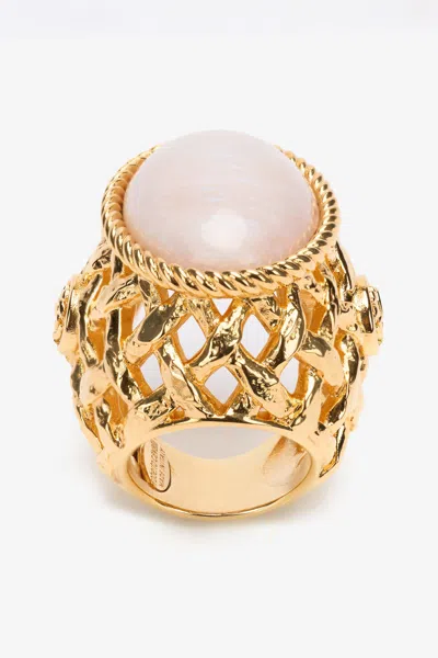 ROBERTO CAVALLI COCKTAIL RING WITH STONE