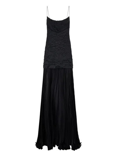 ROBERTO CAVALLI CRINKLE SILK MAXI DRESS