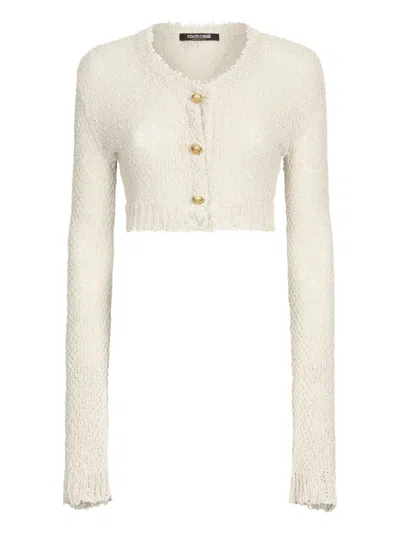 ROBERTO CAVALLI CROPPED KNITTED CARDIGAN