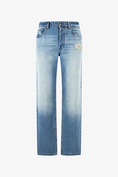 ROBERTO CAVALLI JEANS MIT LOGO MIT DESTROYED EFFEKT