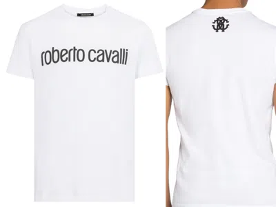 ROBERTO CAVALLI ROBERTO CAVALLI FIRENZE LOGO PRINT LUXURY CREW NECK T-SHIRT RETRO SHIRT TOP L