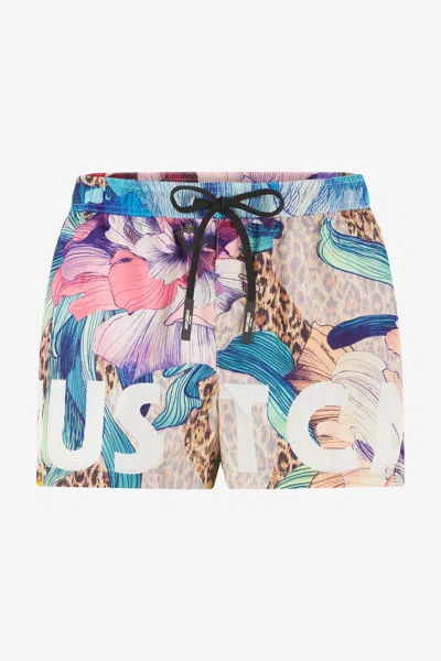 ROBERTO CAVALLI BADEBOXERSHORTS MIT FLORALEM PRINT UND PRINT JAGUAR SKIN