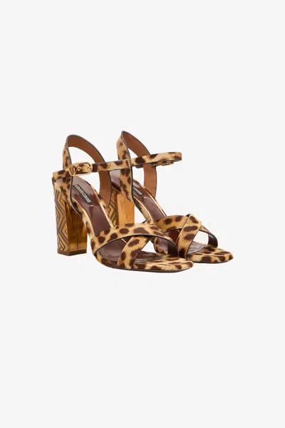 ROBERTO CAVALLI SANDALEN HAIRY CHEETAH SKIN