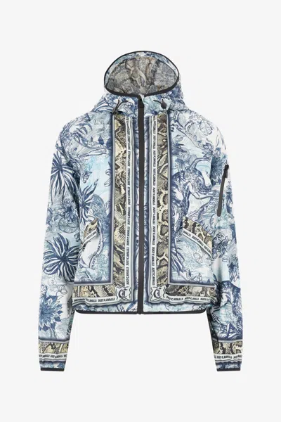 ROBERTO CAVALLI JACKE MIT KAPUZE UND PRINT JUNGLE