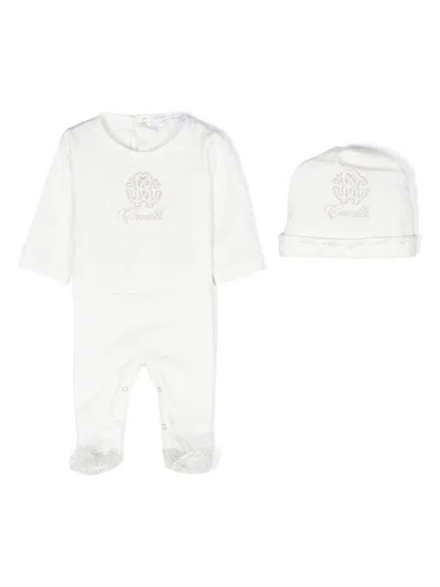 ROBERTO CAVALLI EMBROIDERED-LOGO BABYGROW SET