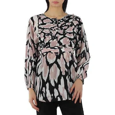 ROBERTO CAVALLI ROBERTO CAVALLI LADIES MACRO LYNX PRINT TUNIC SILK TOP