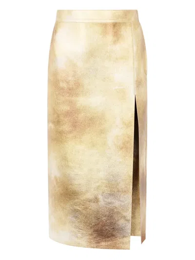 ROBERTO CAVALLI LEATHER PENCIL SKIRT