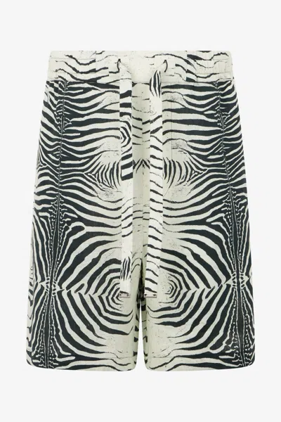 ROBERTO CAVALLI BERMUDAS AUS LEINEN MIT PRINT MINI ZEBRA