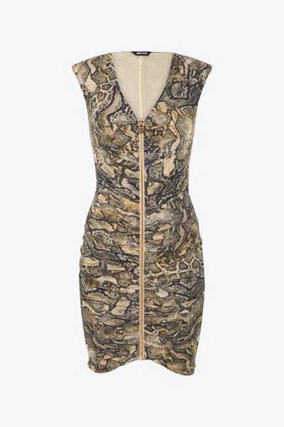 ROBERTO CAVALLI MINIKLEID MIT REISSVERSCHLUSS UND PRINT PYTHON