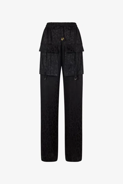 ROBERTO CAVALLI HOSE MIT EINFARBIGEM PRINT JAGUAR SKIN