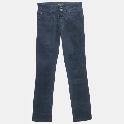 ROBERTO CAVALLI NAVY BLUE STRIPED DENIM JEANS 10 YRS
