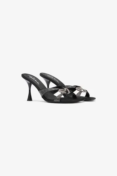 ROBERTO CAVALLI SANDALEN MIT STRASS UND SCHMUCKSCHLANGE