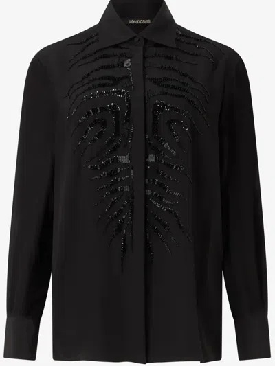 ROBERTO CAVALLI SEQUIN-EMBELLISHED SHIRT